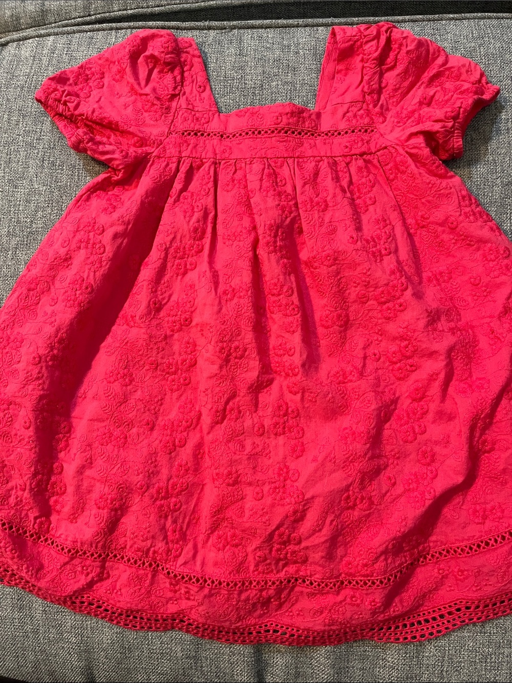 Jason Wu Hot Pink Embroidered Eyelet Dress for Girls Lined Size 4T Great Shape